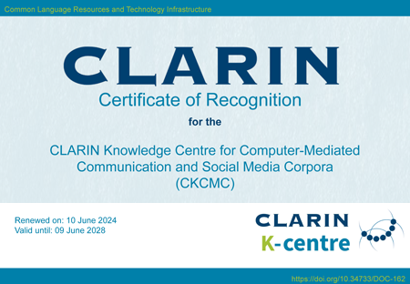 CLARIN K-Centre Certificate - CKCMC Update - Compact